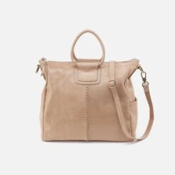 Sheila Large Satchel In Buffed Leather - Irish Creme