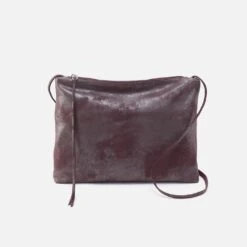 Ziggy Crossbody In Metallic Leather - Plum Graphite