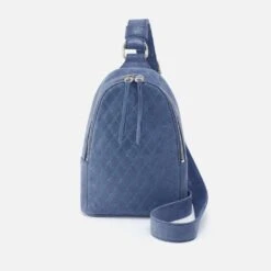 Fern Sling In Buffed Leather - Azure