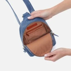 Fern Sling In Buffed Leather - Azure 9 Fern Sling In Buffed Leather - Azure -Hobo Sales Store NV 22719AZUR 03