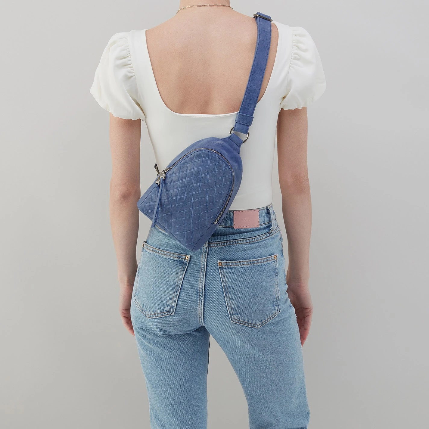 Fern Sling In Buffed Leather - Azure 5 Fern Sling In Buffed Leather - Azure - Image 5