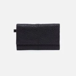 Keen Continental Wallet In Bubble Pebbled Leather - Black