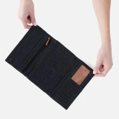 Keen Continental Wallet In Bubble Pebbled Leather - Black -Hobo Sales Store PB 81108BLK 03