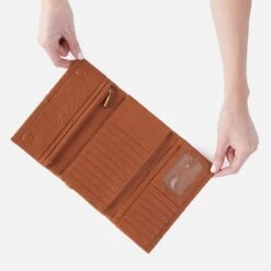 Keen Continental Wallet In Bubble Pebbled Leather - Brown -Hobo Sales Store PB 81108BRWN 03