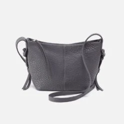 Bonita Crossbody In Bubble Pebbled Leather - Grey