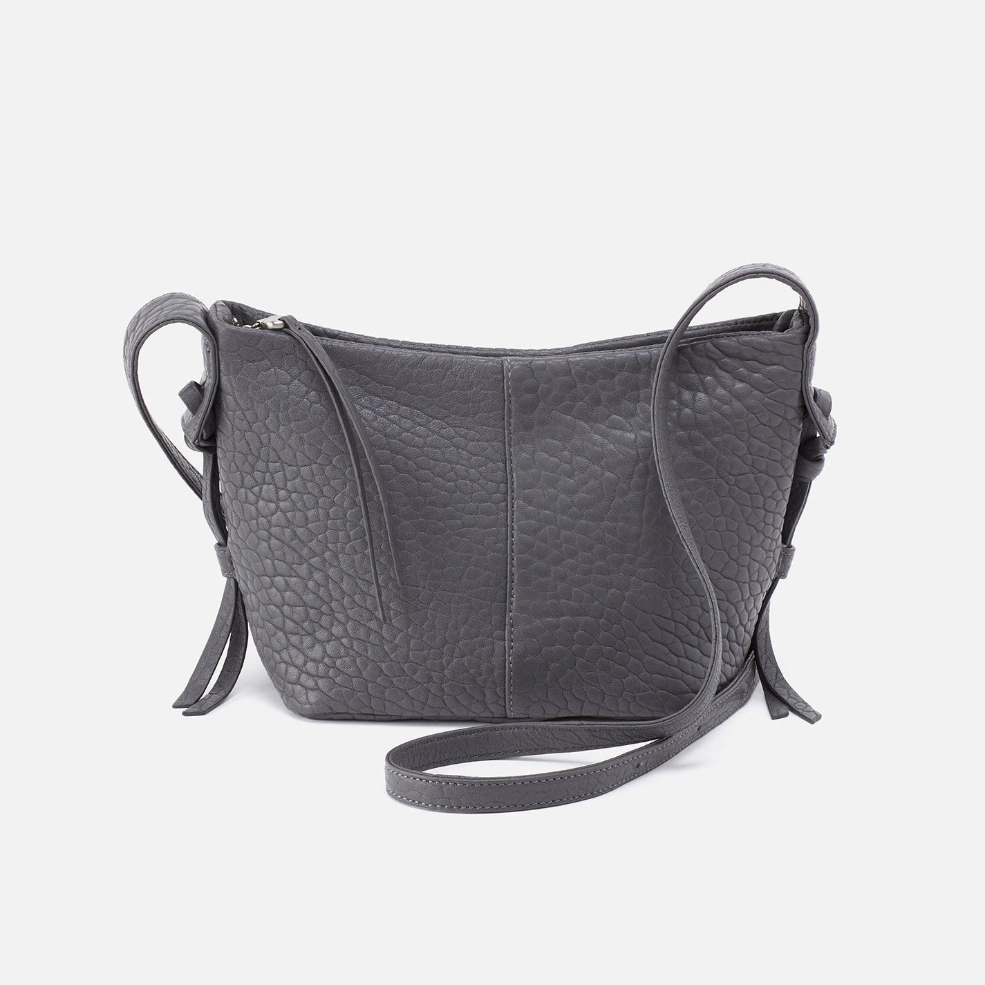 Bonita Crossbody In Bubble Pebbled Leather - Grey 1 Bonita Crossbody In Bubble Pebbled Leather - Grey