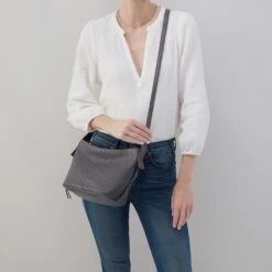 Bonita Crossbody In Bubble Pebbled Leather - Grey 7 Bonita Crossbody In Bubble Pebbled Leather - Grey -Hobo Sales Store PB 82432GREY 02