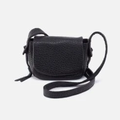 Bonita Mini Messenger Crossbody In Bubble Pebbled Leather - Black