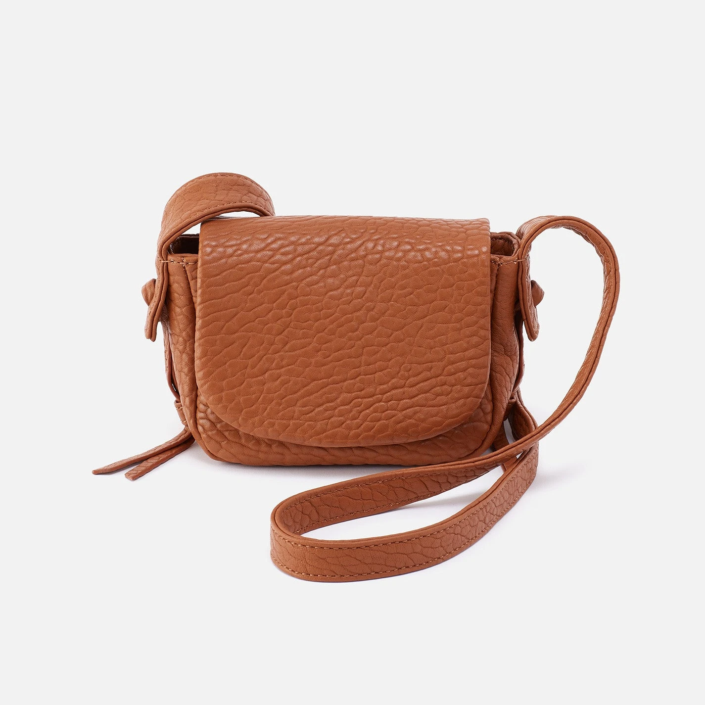 Bonita Mini Messenger Crossbody In Bubble Pebbled Leather - Brown 1 Bonita Mini Messenger Crossbody In Bubble Pebbled Leather - Brown