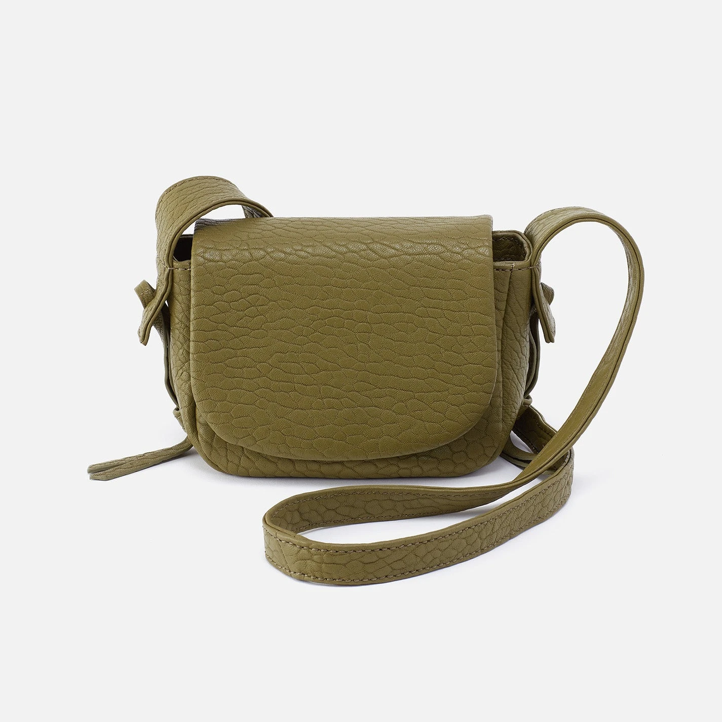 Bonita Mini Messenger Crossbody In Bubble Pebbled Leather - Green 1 Bonita Mini Messenger Crossbody In Bubble Pebbled Leather - Green