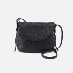 Bonita Messenger Crossbody In Bubble Pebbled Leather - Black