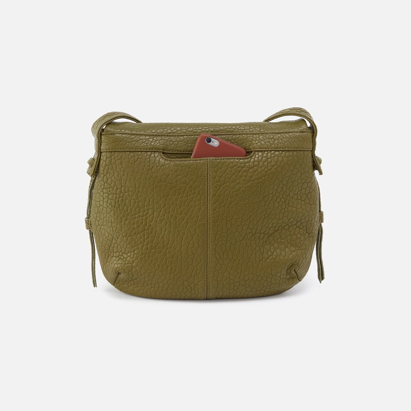 Bonita Messenger Crossbody In Bubble Pebbled Leather - Green 4 Bonita Messenger Crossbody In Bubble Pebbled Leather - Green - Image 4