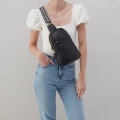 Cass Sling In Pebbled Leather - Black 9 Cass Sling In Pebbled Leather - Black -Hobo Sales Store PN 82453BLK 02