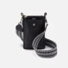 Cia Phone Crossbody In Pebbled Leather - Black