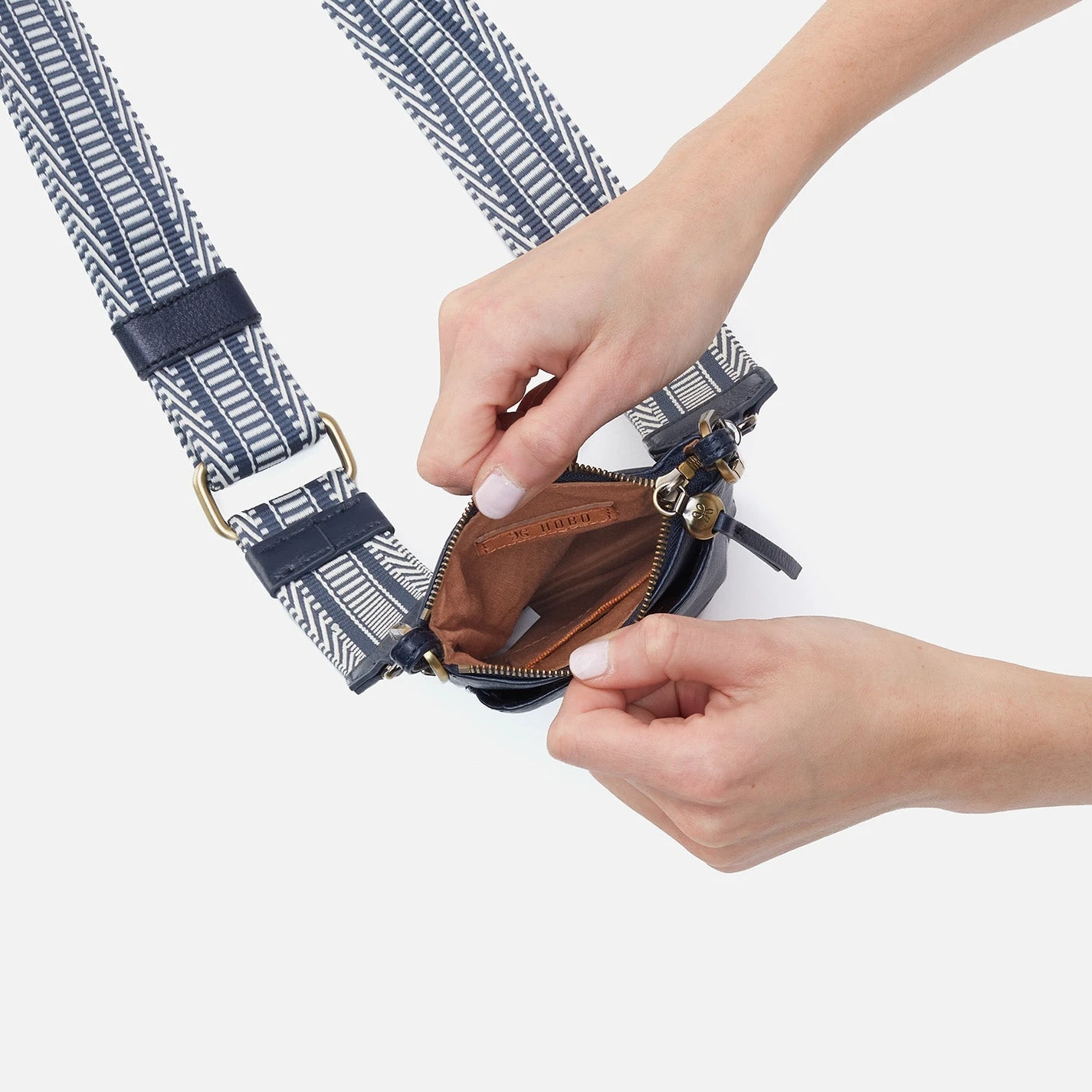 Cia Phone Crossbody In Pebbled Leather - Sapphire 3 Cia Phone Crossbody In Pebbled Leather - Sapphire - Image 3