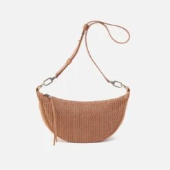 Knox Sling In Raffia With Leather Trim - Sepia