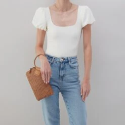 Sable Wristlet In Raffia With Leather Trim - Sepia -Hobo Sales Store RF 51087SEPA 02