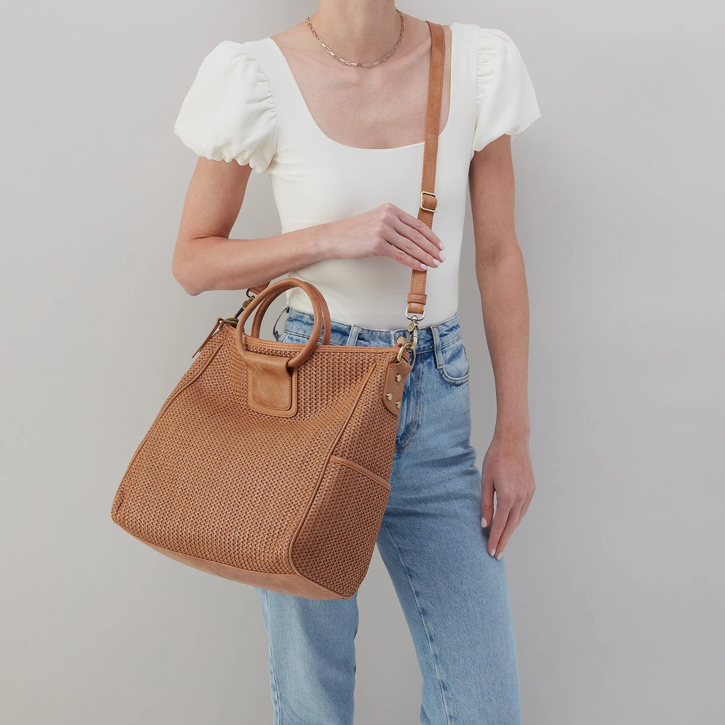 Sheila Large Satchel In Raffia With Leather Trim - Sepia 2 Sheila Large Satchel In Raffia With Leather Trim - Sepia - Image 2