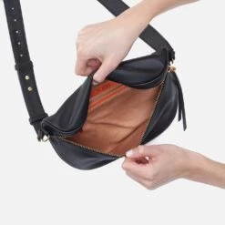 Juno Belt Bag In Silk Napa Leather - Black 7 Juno Belt Bag In Silk Napa Leather - Black -Hobo Sales Store SN 15639BLK 03