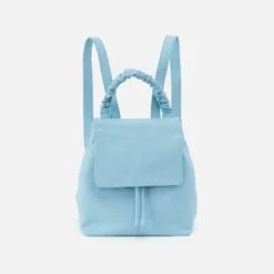 Darling Backpack In Silk Napa Leather - Aqua Marine