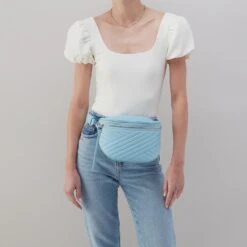 Juno Belt Bag In Quilted Soft Leather - Aqua Marine 8 Juno Belt Bag In Quilted Soft Leather - Aqua Marine -Hobo Sales Store SN 15643AQMN 04