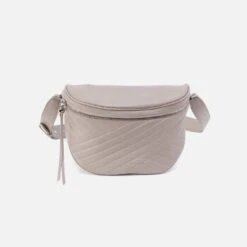 Juno Belt Bag In Quilted Soft Leather - Warm Grey