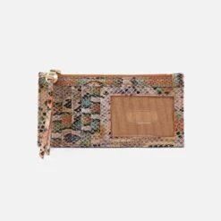 Carte Card Case In Printed Leather - Opal Snake Print