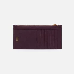 Carte Card Case In Pebbled Leather - Ruby Wine 5 Carte Card Case In Pebbled Leather - Ruby Wine -Hobo Sales Store SO 81067RBWN 03