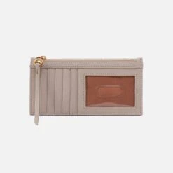 Carte Card Case In Pebbled Leather - Taupe
