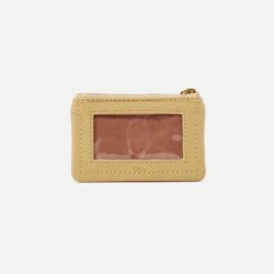 Lumen Card Case In Pebbled Leather - Flax -Hobo Sales Store SO 81104FLAX 03
