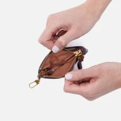 Lumen Card Case In Pebbled Leather - Ruby Wine -Hobo Sales Store SO 81104RBWN 02