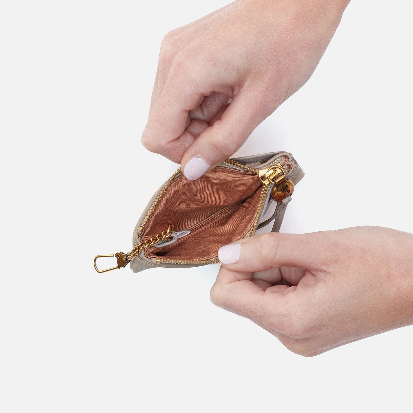 Lumen Card Case In Pebbled Leather - Taupe 3 Lumen Card Case In Pebbled Leather - Taupe - Image 3