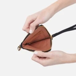 Spark Wristlet In Pebbled Leather - Black -Hobo Sales Store SO 81106BLK 03