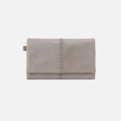 Keen Continental Wallet In Metallic Leather - Granite Grey