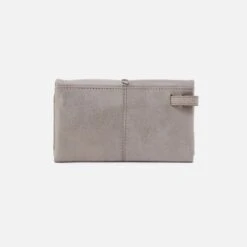 Keen Continental Wallet In Metallic Leather - Granite Grey -Hobo Sales Store SO 81108GTGR 04