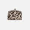 Cora Frame Card Holder In Printed Leather - Mini Leopard
