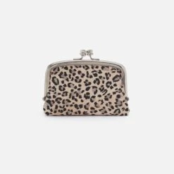 Cora Frame Card Holder In Printed Leather - Mini Leopard