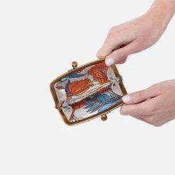 Cora Frame Card Holder In Pebbled Leather - Taupe -Hobo Sales Store SO 81112TAUP 02