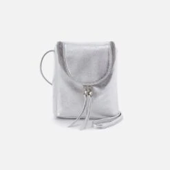 Fern Crossbody In Metallic Leather - Argento