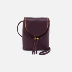 Fern Crossbody In Pebbled Leather - Ruby Wine