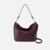 Pier Shoulder Bag In Pebbled Leather - Ruby Wine