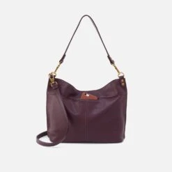 Pier Shoulder Bag In Pebbled Leather - Ruby Wine 9 Pier Shoulder Bag In Pebbled Leather - Ruby Wine -Hobo Sales Store SO 82303RBWN 04