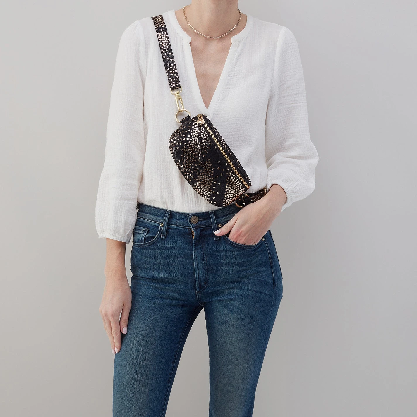 Fern Belt Bag In Printed Leather - Shooting Stars 3 Fern Belt Bag In Printed Leather - Shooting Stars - Image 3