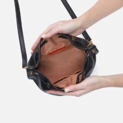 Pier Bucket Crossbody In Pebbled Leather - Black -Hobo Sales Store SO 82423BLK 03