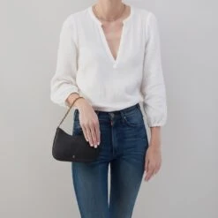 Rosa Crossbody In Pebbled Leather - Black 12 Rosa Crossbody In Pebbled Leather - Black -Hobo Sales Store SO 82425BLK 04