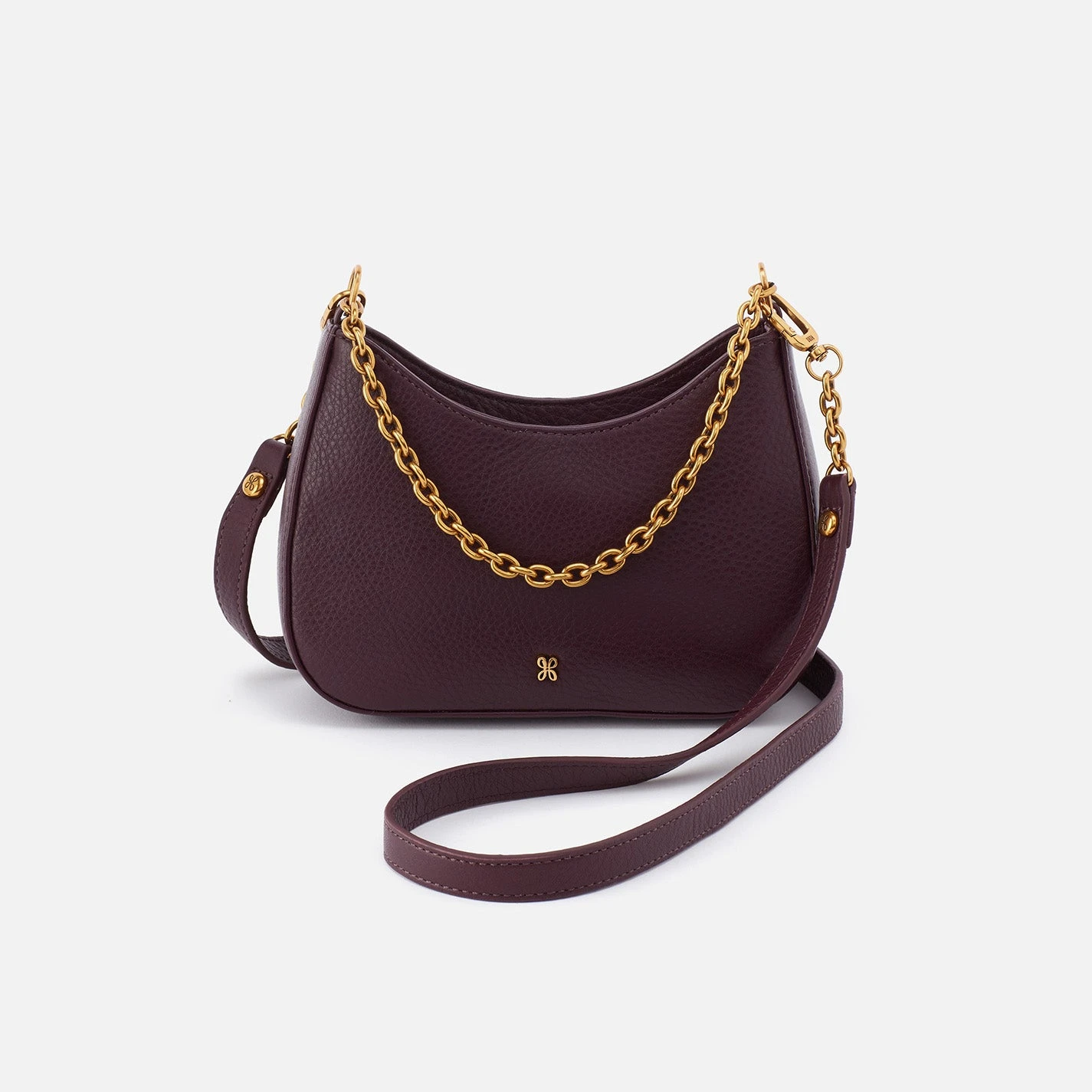 Rosa Crossbody In Pebbled Leather - Ruby Wine 1 Rosa Crossbody In Pebbled Leather - Ruby Wine