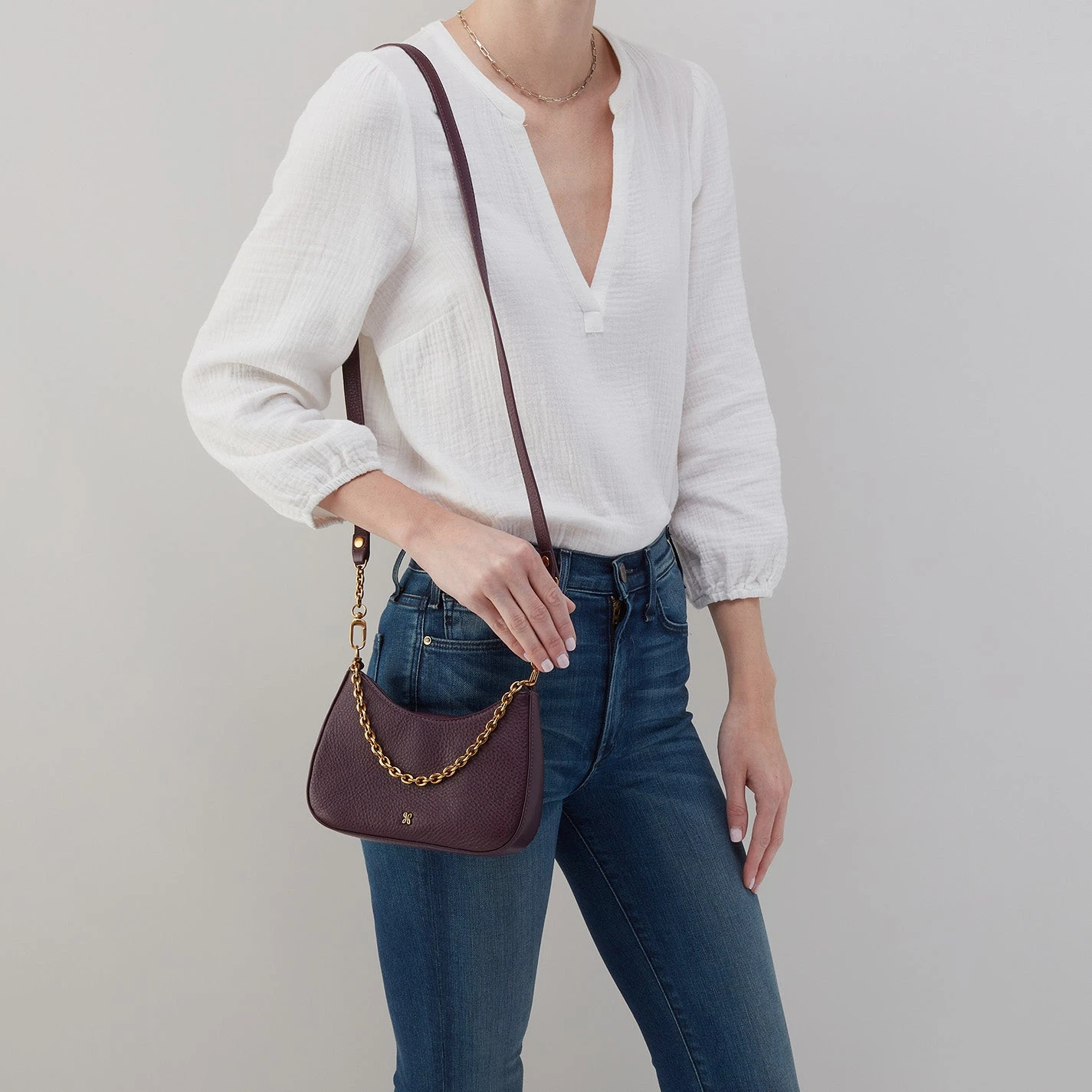 Rosa Crossbody In Pebbled Leather - Ruby Wine 3 Rosa Crossbody In Pebbled Leather - Ruby Wine - Image 3
