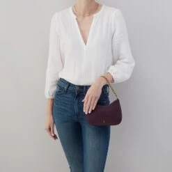 Rosa Crossbody In Pebbled Leather - Ruby Wine 11 Rosa Crossbody In Pebbled Leather - Ruby Wine -Hobo Sales Store SO 82425RBWN 04