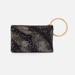 Sheila Hard Ring Clutch In Printed Leather - Shooting Stars 7 Sheila Hard Ring Clutch In Printed Leather - Shooting Stars -Hobo Sales Store SO 82429SHST 04