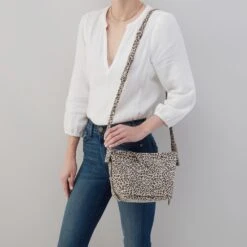 Bonita Crossbody In Printed Leather - Mini Leopard -Hobo Sales Store SO 82432LEOP 02